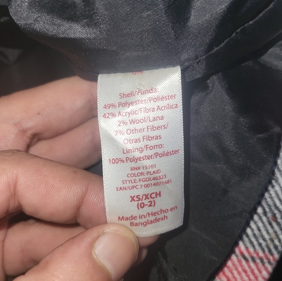 Faded Glory Women's Double-Breasted Faux Wool Peacoat with Hood XS - Picture 12 of 12